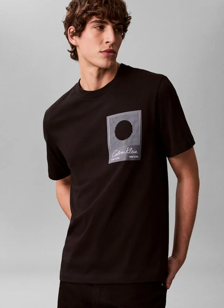 CALVIN KLEIN  Graphic Crew Neck T-Shirt for Men | Best Price UAE