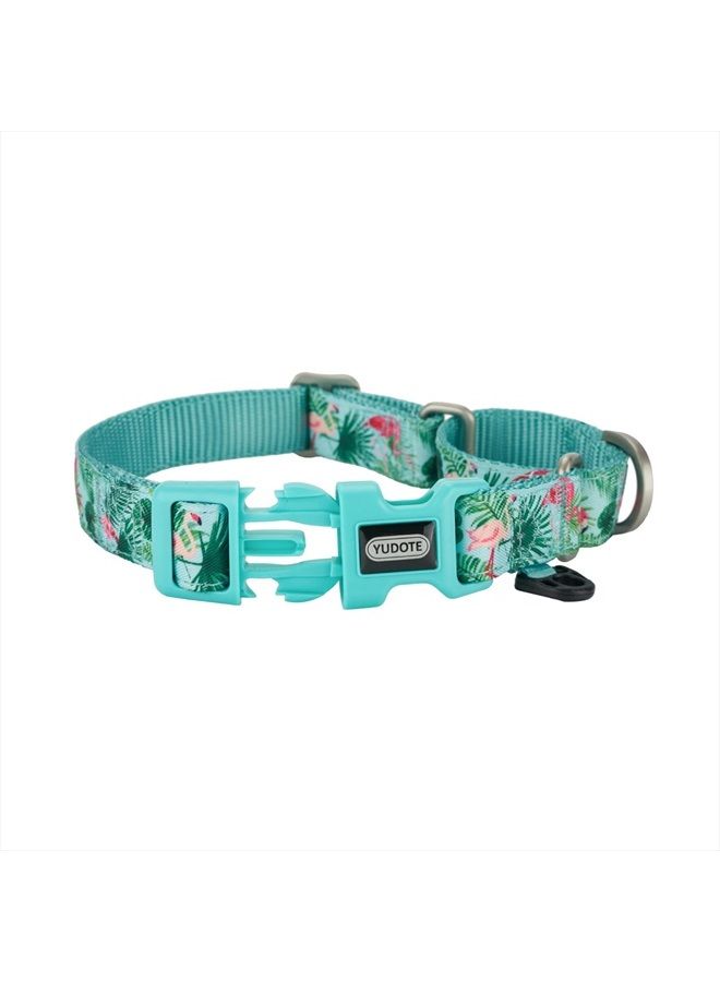 YUDOTE Martingale Dog Collars with Quick Snap Buckle, Nylon with Flamingo Pattern Ribbon, No Pull Collars for Female Male Small Dogs.(Small,Flamingo) - Image 2