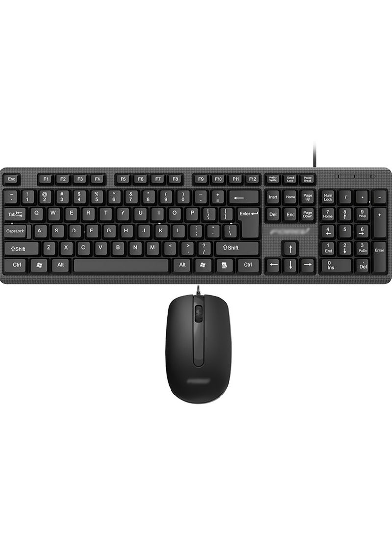 Wired Keyboard And Mouse Combo, Ergonomic Design Business Office Desktop Computer Notebook - Image 1
