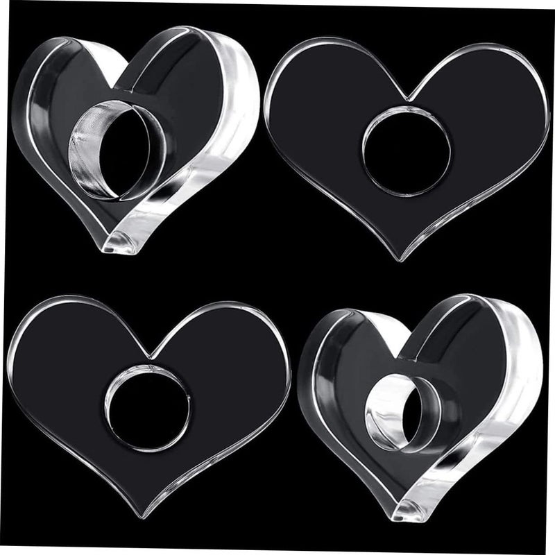 NUOBESTY 4pcs Transparent Acrylic Book Page Spreader with Thumb Ring Heart-Shaped Page Holder for Reading Mini to Large for Readers and Teachers - Image 3
