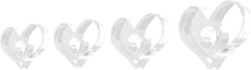 NUOBESTY 4pcs Transparent Acrylic Book Page Spreader with Thumb Ring Heart-Shaped Page Holder for Reading Mini to Large for Readers and Teachers - Image 1