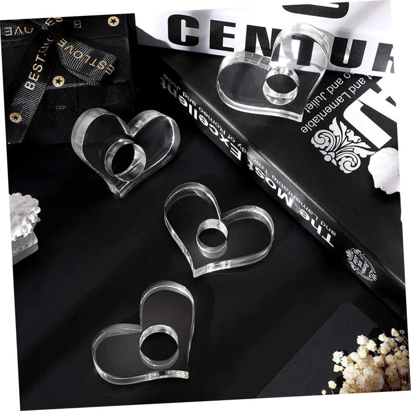 NUOBESTY 4pcs Transparent Acrylic Book Page Spreader with Thumb Ring Heart-Shaped Page Holder for Reading Mini to Large for Readers and Teachers - Image 5