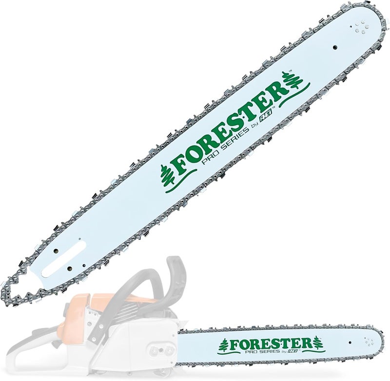 FORESTER 18" Replacement Chainsaw Bar & Chain Combo - 18in Length, 3/8” Pitch, .050 Gauge, D025 Mount, 66 Drive Link - Replacement Chain Saw Parts Kit For Stihl - Image 1