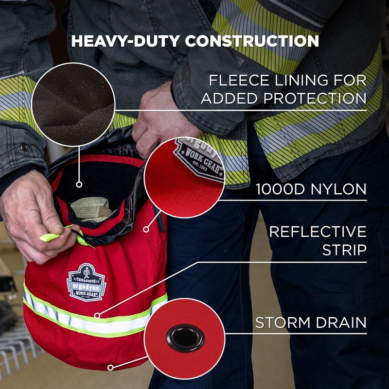 Ergodyne  13081 Arsenal 5080L Firemans SCBA Respirator Firefighter Mask Bag for air pack with Fleece Lining Red - Image 3