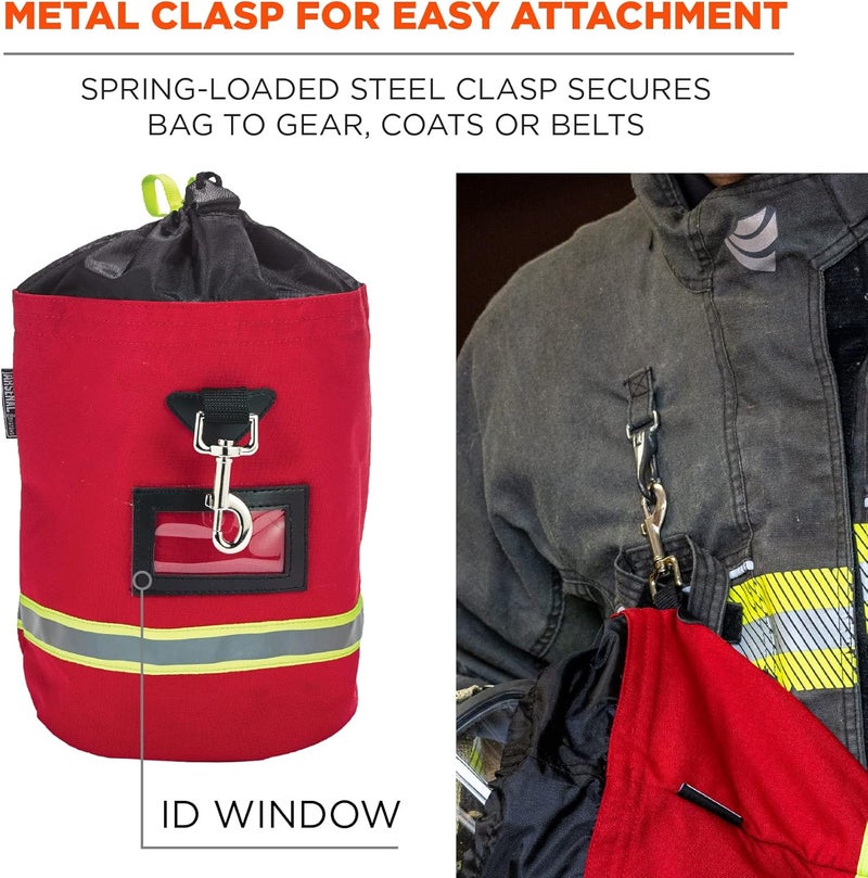 Ergodyne  13081 Arsenal 5080L Firemans SCBA Respirator Firefighter Mask Bag for air pack with Fleece Lining Red - Image 5