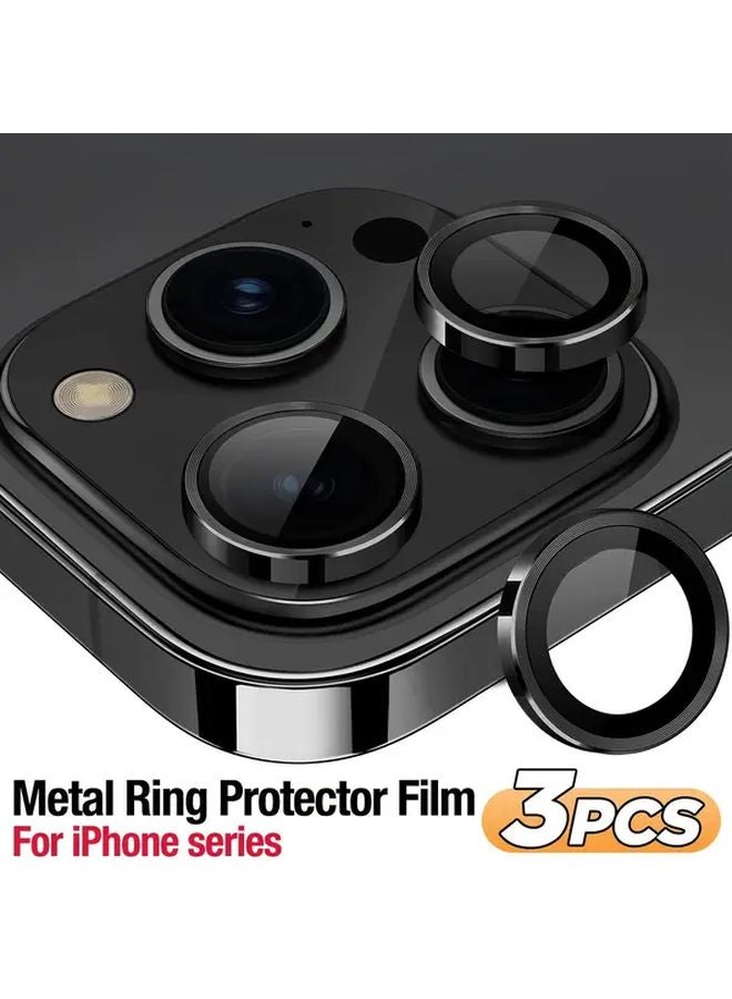 3Pcs Black Camera Lens Protector For iPhone 17 Pro Max 17 Air 16 Pro Max 16 Plus - Image 1