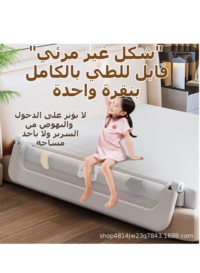 WALALLA Extra Tall Toddler Bed Guard Rail,Swing Down Design & Height Adjustable Folding Bed Safety Side Rail with Reinforced Anchor System,Universal Fit for Twin, Full, Queen, King Size Beds, Anti-Fall Protection for Kids Transitioning to Big Bed,Grey - Image 4