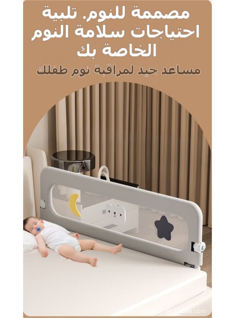WALALLA Extra Tall Toddler Bed Guard Rail,Swing Down Design & Height Adjustable Folding Bed Safety Side Rail with Reinforced Anchor System,Universal Fit for Twin, Full, Queen, King Size Beds, Anti-Fall Protection for Kids Transitioning to Big Bed,Grey - Image 2