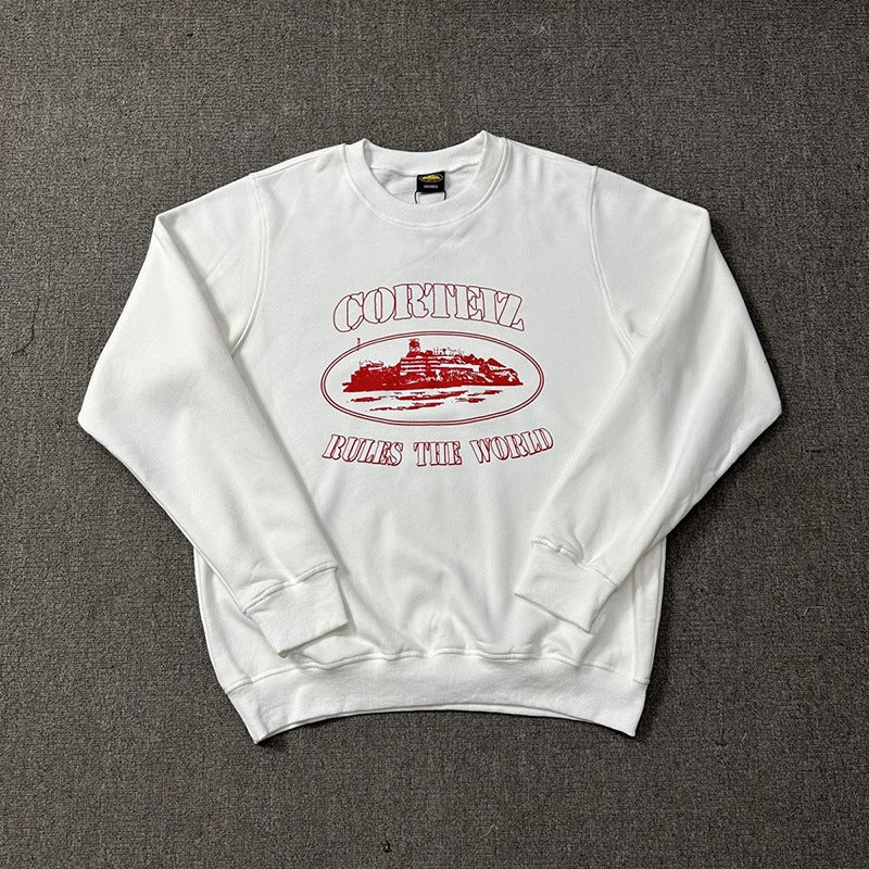 Correct Letter Print Street Basic Sweatshirt, Round Neck, Loose High Street Jacket - Image 1