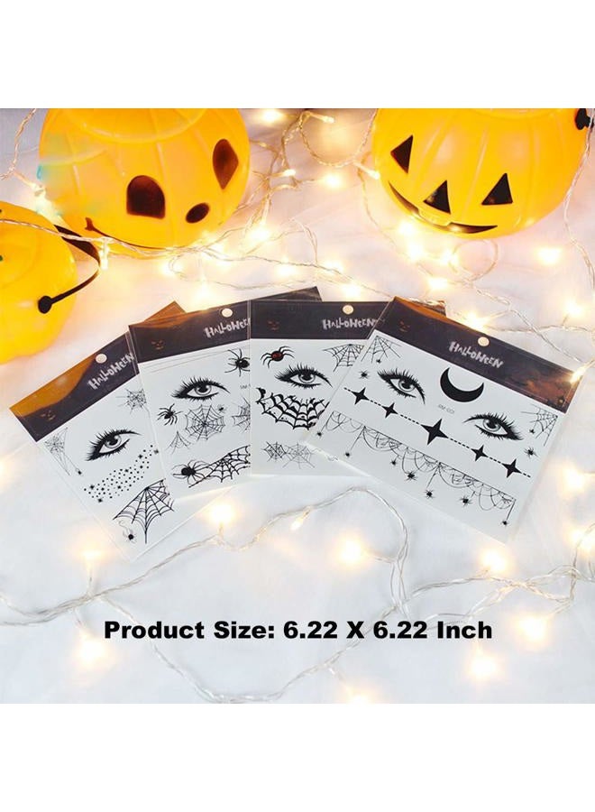 Ooopsiun Halloween Face Temporary Tattoos for Women Men Kids -Spider Bat Horror Fake Tattoo Stickers, Halloween Party Favors Supplies - Image 5