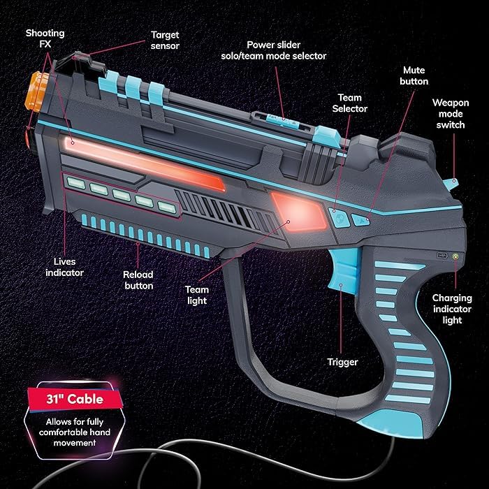 Squad Hero Rechargeable Laser Tag for Kids, Teens & Adults - Blasters & Vest Sensors - Fun Ideas Age 8+ Year Old Toys - 4 Set - Lazer Teen Boy Games - Boys & Girls Outdoor Teenage Group Activities - Image 3