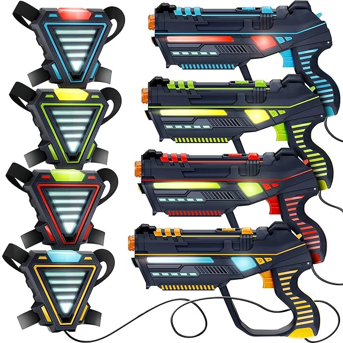 Squad Hero Rechargeable Laser Tag for Kids, Teens & Adults - Blasters & Vest Sensors - Fun Ideas Age 8+ Year Old Toys - 4 Set - Lazer Teen Boy Games - Boys & Girls Outdoor Teenage Group Activities - Image 5