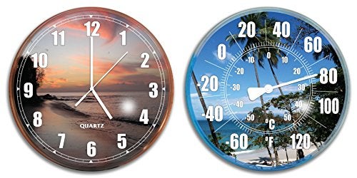 SWIMLINE HYDROTOOLS Poolside Wall Clock and Thermometer Combo Set - Image 4
