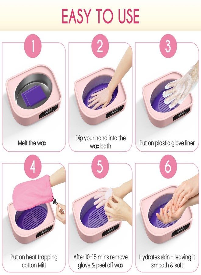 Wattne Paraffin Wax Machine for Hands & Feet – Paraffin Wax Warmer Moisturizing Kit with Auto-Timer & Precision Temperature Control, Paraffin Wax Bath for Arthritis, Dry Skin Care, Home Spa-Pink - Image 5