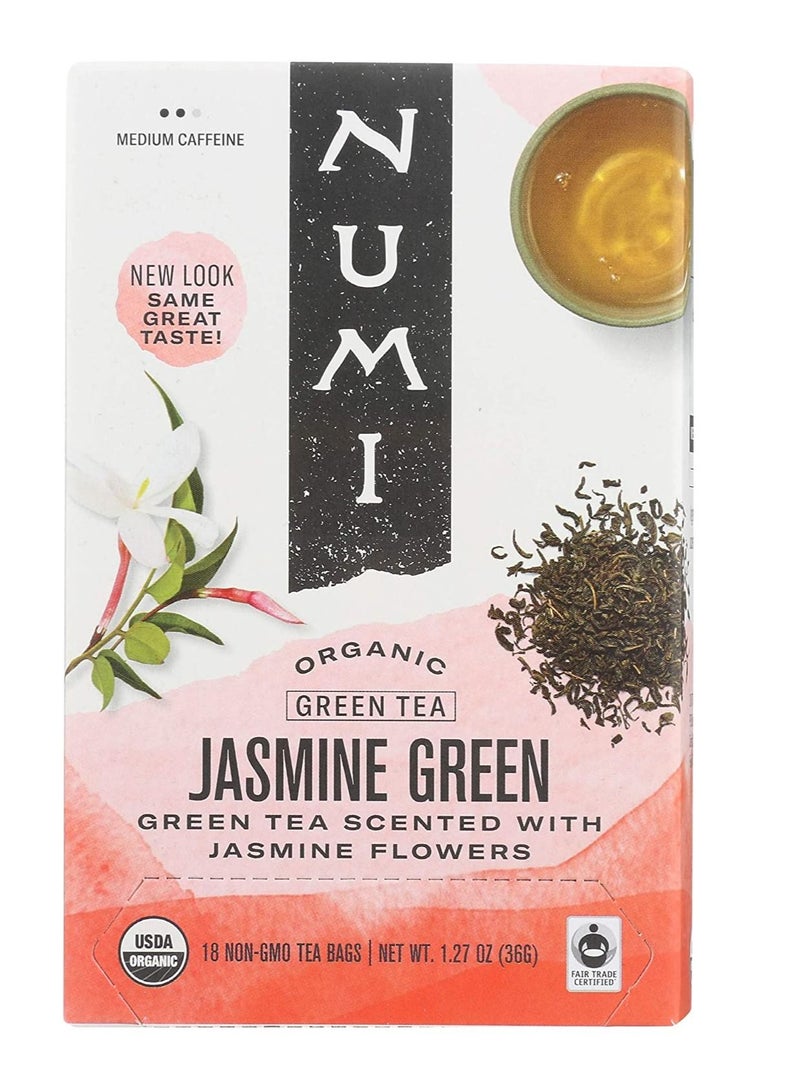 Numi Green tea bags scented with jasmine flowers - Image 1