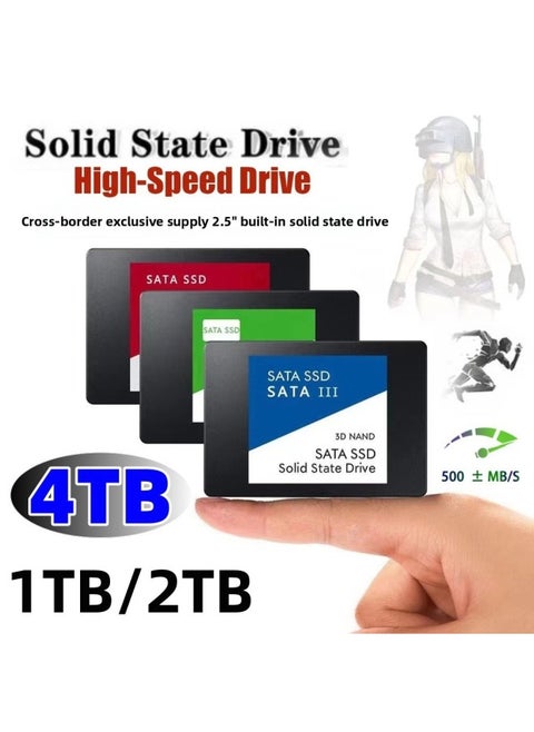 High-speed SSD Solid-state Hard Disk Expansion And Upgrade 1TB2TB4TB SATA3 Notebook Desktop Hard Disk-Capacity:4TB (expansion And Upgrade)-Interface:Green Label