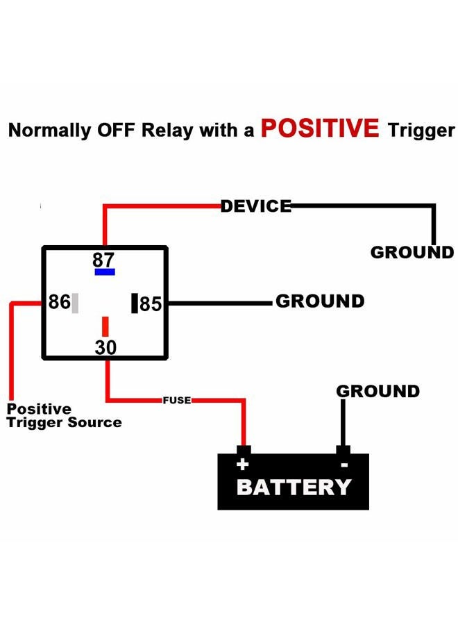 iRhapsody 4 Pin 12 V DC - 25 Relays - 40/30 AMP SPST Bosch Style Automotive Relay (No Relay Socket and Wiring Harness) - Image 5