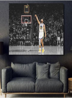 (Assembly frame) Stephen Curry Ready to Hang Canvas Wall Art,Buzzer Beater Poster Extra Large Wall Art ,Stephen Curry Poster, Basketball Fan Gift