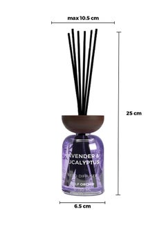 Gulf Orchid Lavender & Eucalyptus Aromatherapy Reed Diffuser Air Freshener Fragrance for Home & Office 150ml  - Image 2