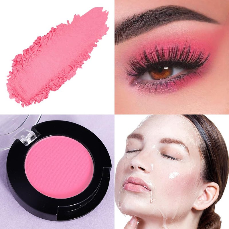 HHLTOH Monochrome Matte Eyeshadow Makeup Palette, Highly Pigmented Pink Red Eyeshadow Palette, Matte Pressed Powder Eye shadow Make up, Single Vegan Eye Shadow, Daily Evening Women Girls Makeup Eyeshadow 5# - Image 3