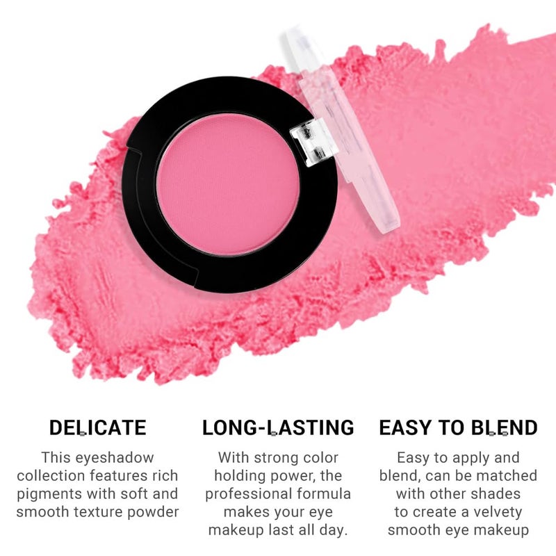 HHLTOH Monochrome Matte Eyeshadow Makeup Palette, Highly Pigmented Pink Red Eyeshadow Palette, Matte Pressed Powder Eye shadow Make up, Single Vegan Eye Shadow, Daily Evening Women Girls Makeup Eyeshadow 5# - Image 4