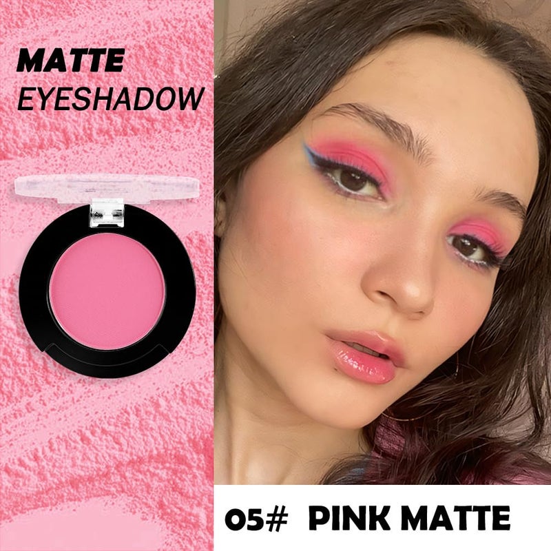 HHLTOH Monochrome Matte Eyeshadow Makeup Palette, Highly Pigmented Pink Red Eyeshadow Palette, Matte Pressed Powder Eye shadow Make up, Single Vegan Eye Shadow, Daily Evening Women Girls Makeup Eyeshadow 5# - Image 2