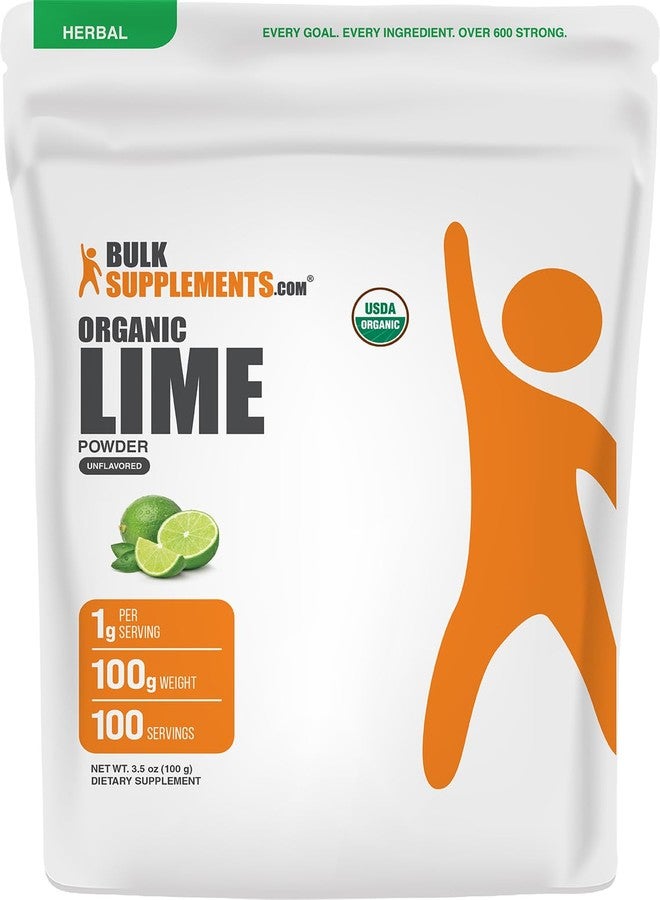 بالك سابلمنتس مسحوق الليمون العضوي من BulkSupplements.com - مسحوق نكهة الليمون العضوي، مستخلص من ثمار الحمضيات أورانتيفوليا - مجفف بالهواء وخالٍ من الغلوتين، 1 غرام لكل حصة، 100 غرام (3.5 أونصة) (عبوة واحدة) - Image 1