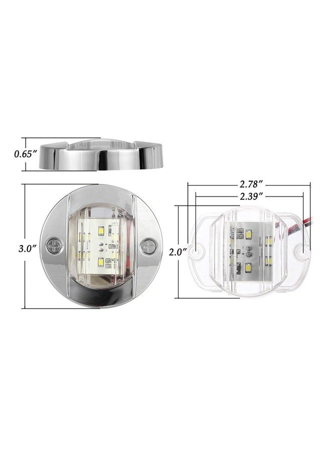 Partsam 4 Pcs 3 Inch Round White LED Marine Boat Lights Transom Stern Anchor Deck Courtesy Light For Pontoon Fishing Boat Kayak Sailboat IP67 Waterproof, 12V DC - Image 3