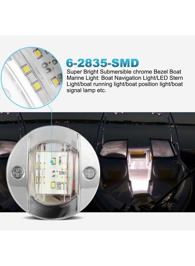 Partsam 4 Pcs 3 Inch Round White LED Marine Boat Lights Transom Stern Anchor Deck Courtesy Light For Pontoon Fishing Boat Kayak Sailboat IP67 Waterproof, 12V DC - Image 2