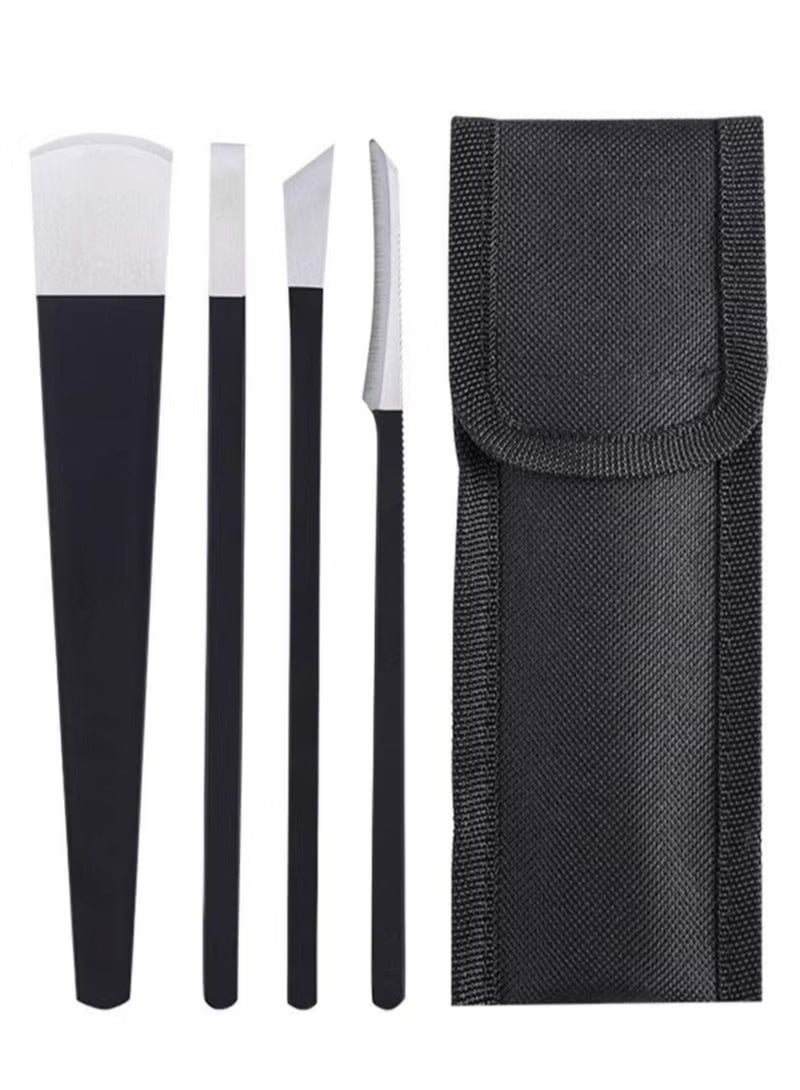 Generic 4-Piece Pedicure Knife Tools Kits Professional Stainless Steel Ingrown Toenail Set with Storage Bag for Feet Toe Correction - Image 1