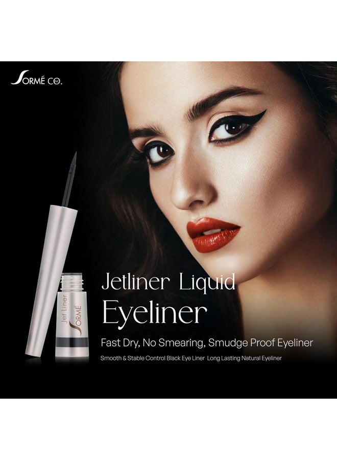 Sorme Jetliner Liquid Eyeliner - Fast Dry, No Smearing, Smudge Proof Eyeliner - Smooth & Stable Control Black Eye Liner - Long Lasting Natural Eyeliner - Perfect For Natural And Cat Eye Looks - Image 2