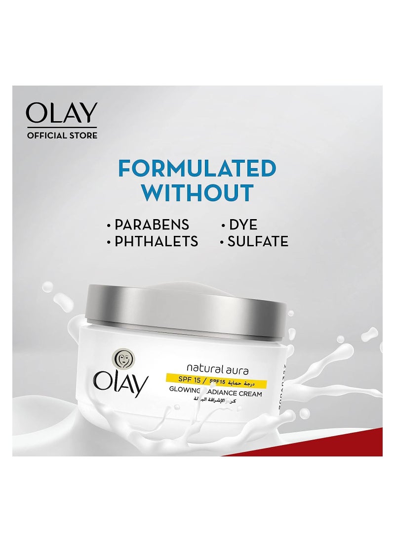 Olay - Natural Aura Day SPF 15 Glowing Radiance Cream With Mulberry Extract 50g - Image 1