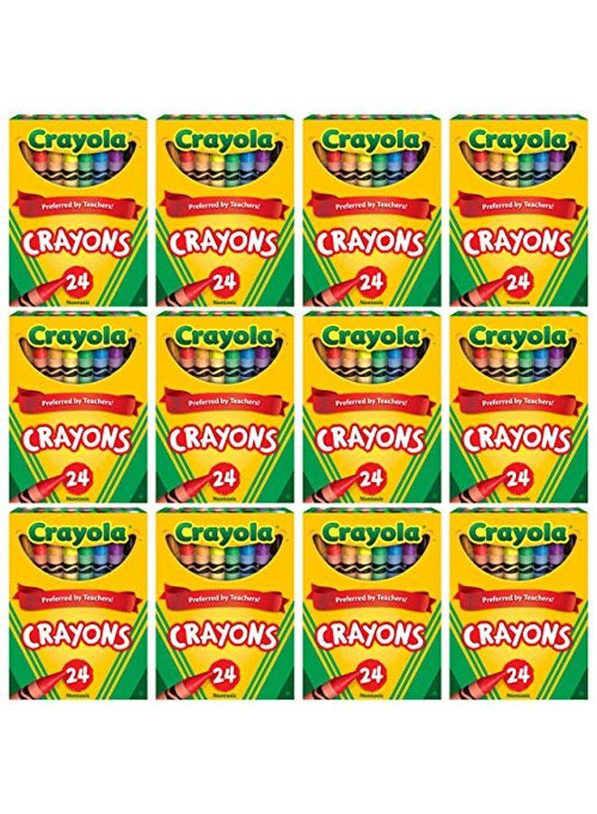 Crayola Crayons Bulk 12 Crayon Packs With 24 Assorted Colors School Supplies - Image 1