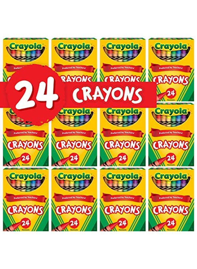 Crayola Crayons Bulk 12 Crayon Packs With 24 Assorted Colors School Supplies - Image 2