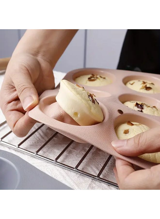 Grey Silicone Muffin Cupcake Baking Pan 12 Cavity Round Cake Mold - Image 2