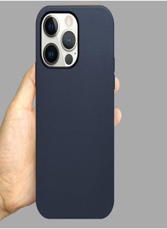 PiBlue Artificial Leather Protective Case Cover For iPhone 13 Pro Max Blue  - Image 1