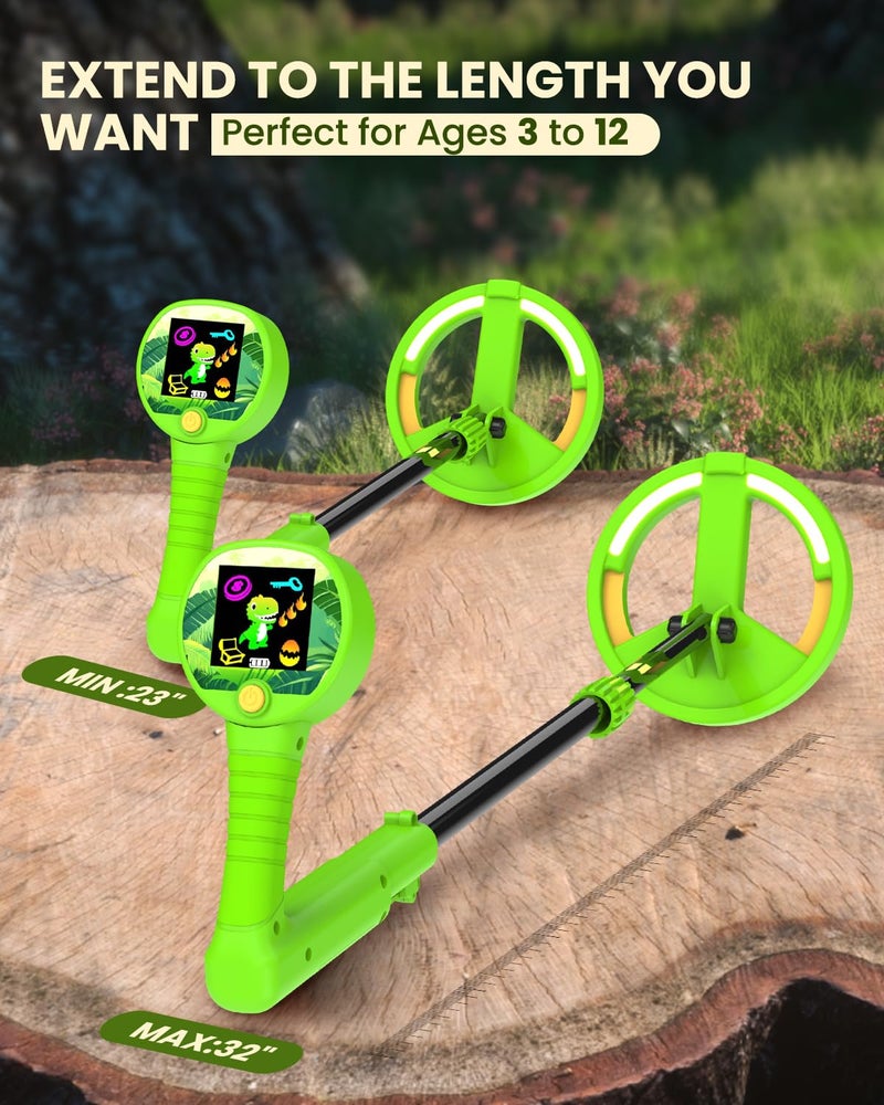 GreenRex Metal Detector for Kids, Intuitive Color LCD Display, 6.7â€ Glowing LED Coil, Kid-Safe Lightweight with Adjustable Handle & 4â€ Precision Deepth, Perfect Educational Gift for Kids Ages 3-12 - Image 3