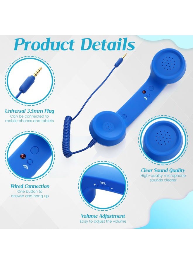 Relaxweex 10 Colors 3.5mm Retro Phone Handset Bulk Vintage Cell Phone Receiver Vintage Old Telephone Handset to Landline Adapter Microphone Speaker Handheld Receiver for Mobile Old School Pad - Image 3
