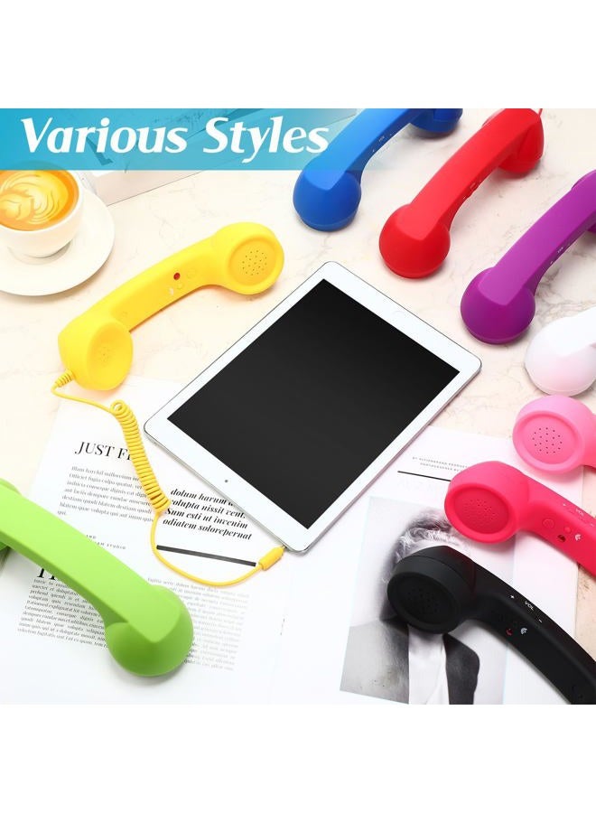 Relaxweex 10 Colors 3.5mm Retro Phone Handset Bulk Vintage Cell Phone Receiver Vintage Old Telephone Handset to Landline Adapter Microphone Speaker Handheld Receiver for Mobile Old School Pad - Image 5