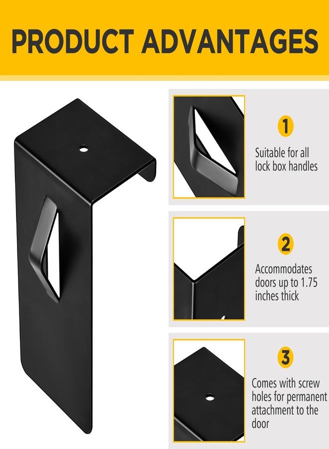 Yaocom مجموعة ياوكوم المكونة من 4 قطع من حوامل تثبيت أبواب صناديق القفل شديدة التحمل، خطافات تُعلق فوق الباب لصناديق القفل الأمنية ومفاتيح الوصول في حالات الطوارئ - Image 3