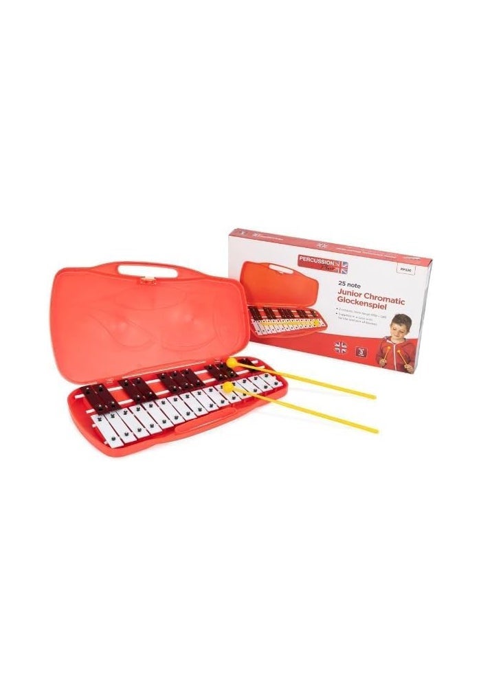 MegArya 25-Note Chromatic Junior Glockenspiel Musical Instrument with Red Case - Image 1
