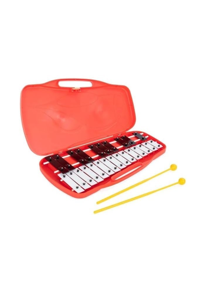 MegArya 25-Note Chromatic Junior Glockenspiel Musical Instrument with Red Case - Image 2
