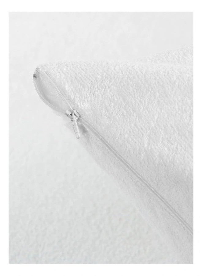 MINK HAVEN Waterproof Pillow Protectors - Pack of 4, White, 18x28 Inches | Soft Cotton Terry Pillow Covers | Breathable, Hypoallergenic & Dustproof | Zippered Standard Size Inner Pillowcases - Image 1