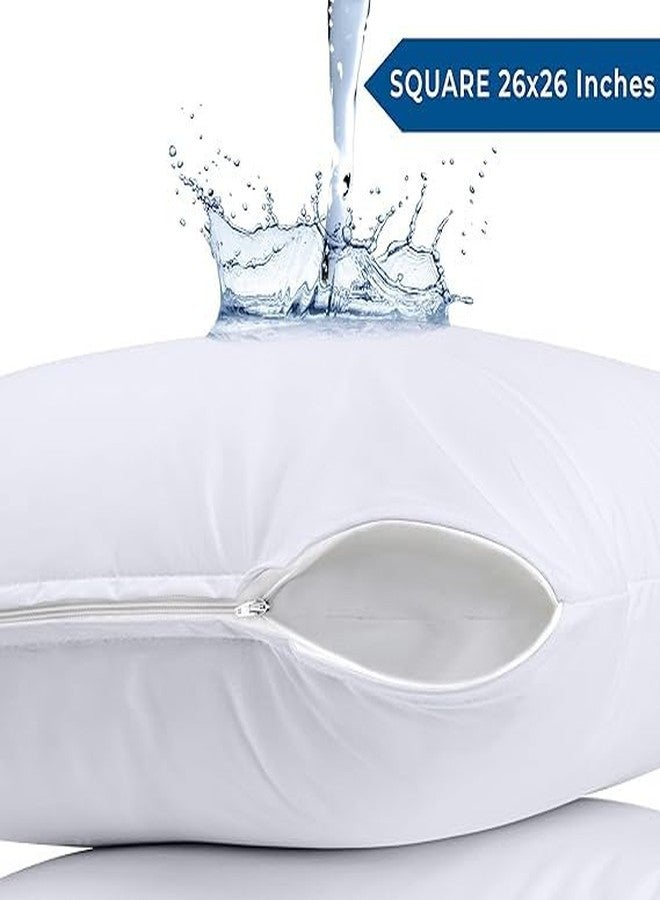 MINK HAVEN Waterproof Pillow Protectors - Pack of 4, White, 18x28 Inches | Soft Cotton Terry Pillow Covers | Breathable, Hypoallergenic & Dustproof | Zippered Standard Size Inner Pillowcases - Image 3