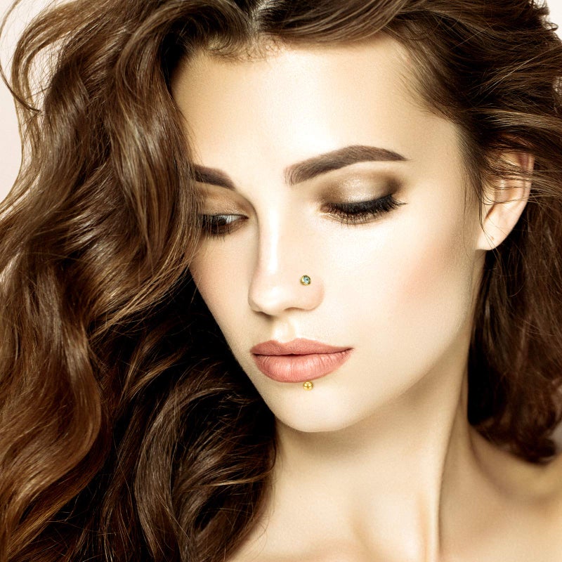 ONESING أونيسينغ 36 قطعة حلق أنف للنساء مجوهرات ثقب الأنف دبابيس أنف 20G حلق أنف حلقة ذهبية برغي من الفولاذ المقاوم للصدأ للنساء والرجال - Image 5