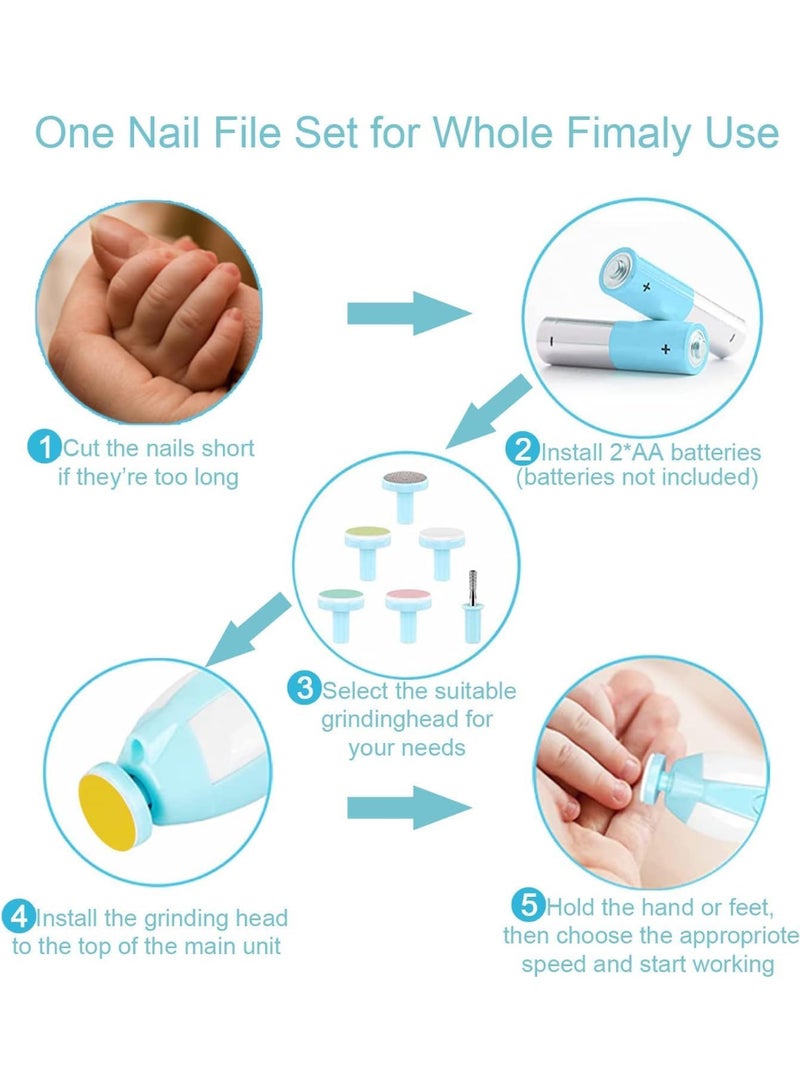 Baby Nail Trimmer Electrically safe Baby nail clippers, Newborn and Kids Nail Kit, also available for adults (blue) - Image 5