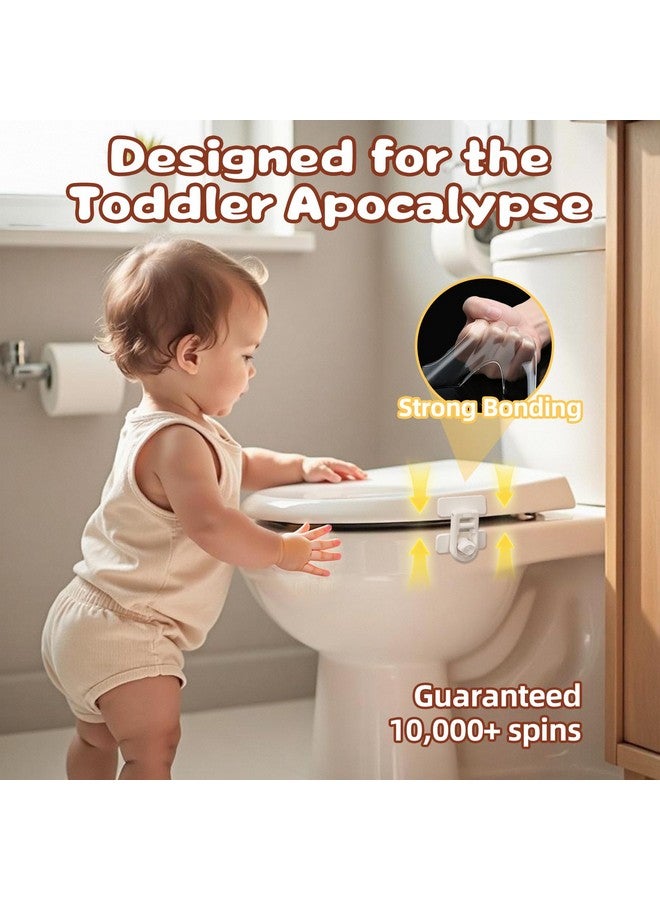 SKYROKU SKYROKU 2 Pack Baby Toilet Lock for Baby Safety - Invisible Protection, 90° Rotating Locking System, 30 Seconds Zero-Damage Installation, Universal Fit for Most Toilets, White  - Image 2