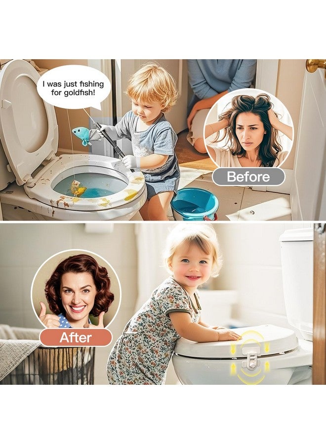 SKYROKU SKYROKU 2 Pack Baby Toilet Lock for Baby Safety - Invisible Protection, 90° Rotating Locking System, 30 Seconds Zero-Damage Installation, Universal Fit for Most Toilets, White  - Image 3