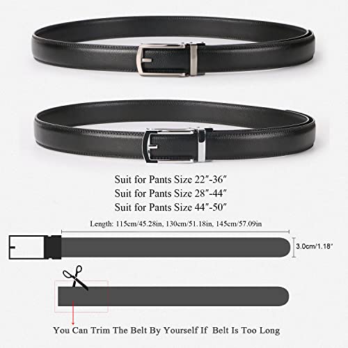 WERFORU Men's Ratchet Belts, 2 Pack Leather Belts for Men Dress and Casual with Automatic Buckle - Image 4