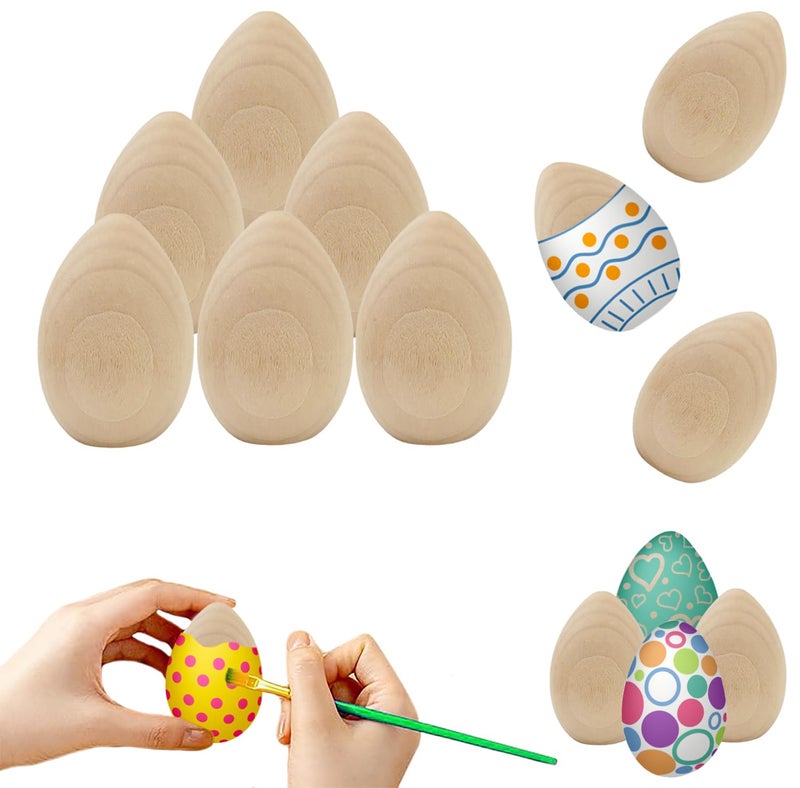 Chochkees Unpainted Wooden Eggs Natural Wood Eggs 21 Inches 12Pack CHKWUPEEGG21INCH - Image 3